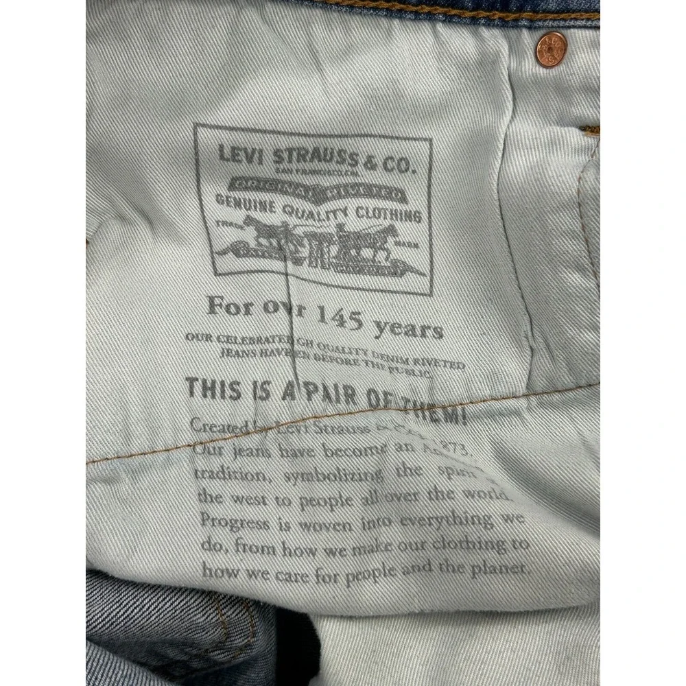 Levi's 502 Premium Men Stretch Blue Jean 33x32 (32x28) Big E Medium Wash Tapered